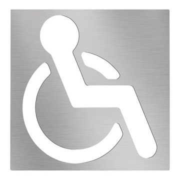 Piktogram za osobe s invaliditetom 12x12 cm, inox/srebrne boje