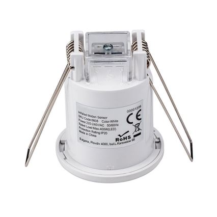 Ugradbeni PIR senzor pokreta 360° 400W/230V bijeli