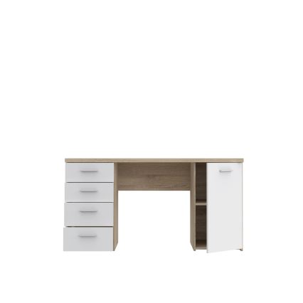 Pisaći stol ARENO, bijeli/sonoma hrast
