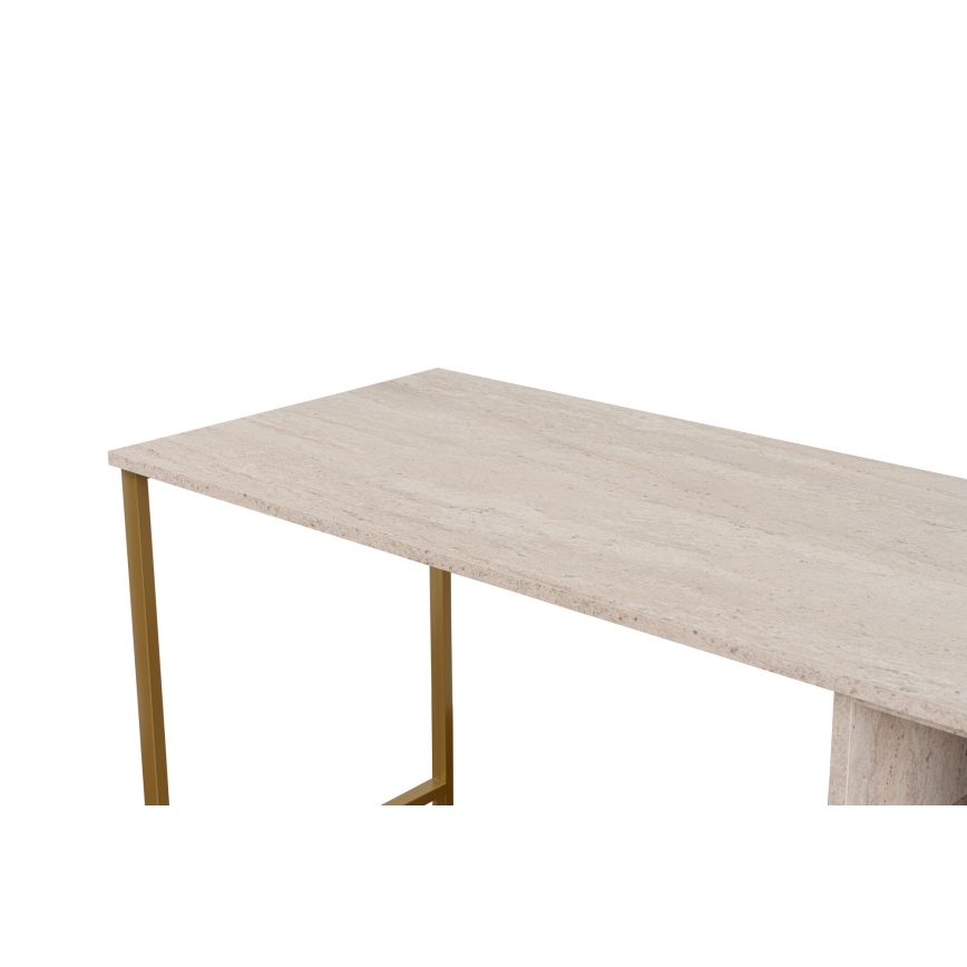 Pisaći stol CLARO 240x60 cm travertin/zlatna