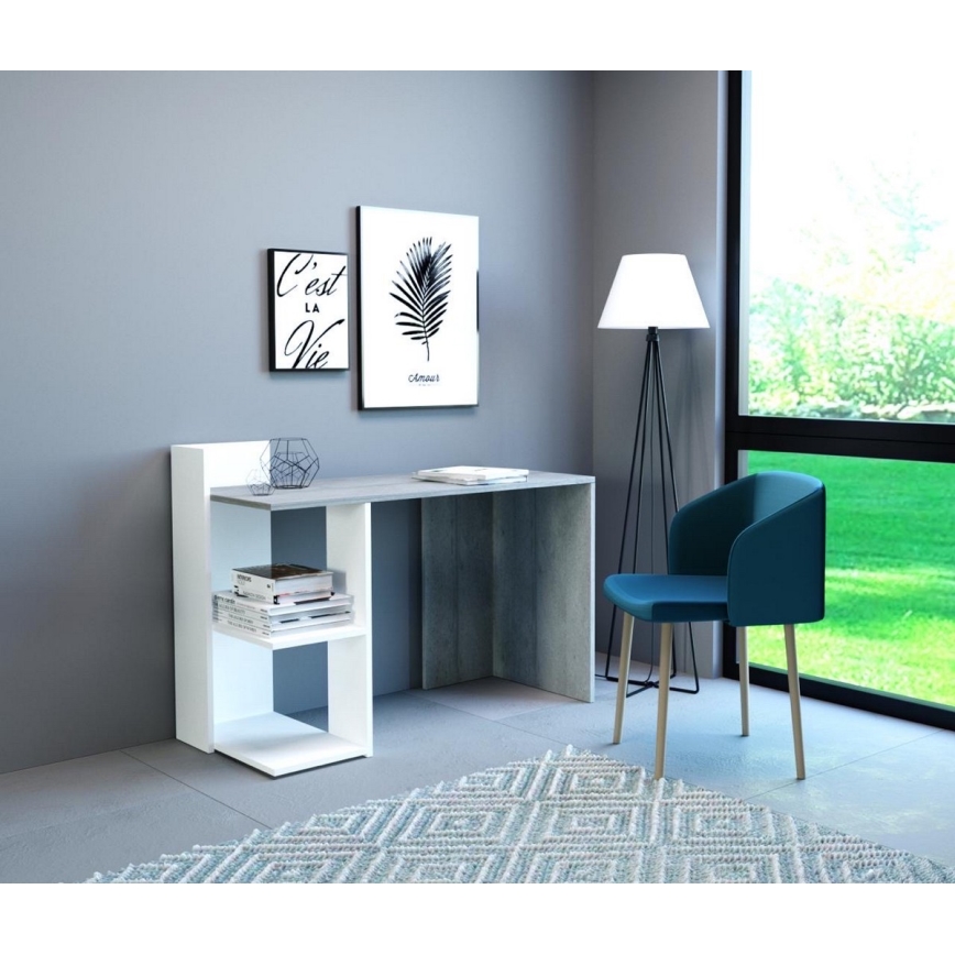 Pisaći stol MARLO siva (beton)/bijela