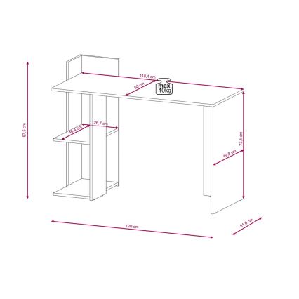 Pisaći stol MARLO siva (beton)/bijela