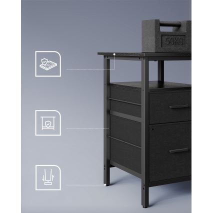 Pisaći stol s osvjetljenjem SOLEA-X smeđa/crna