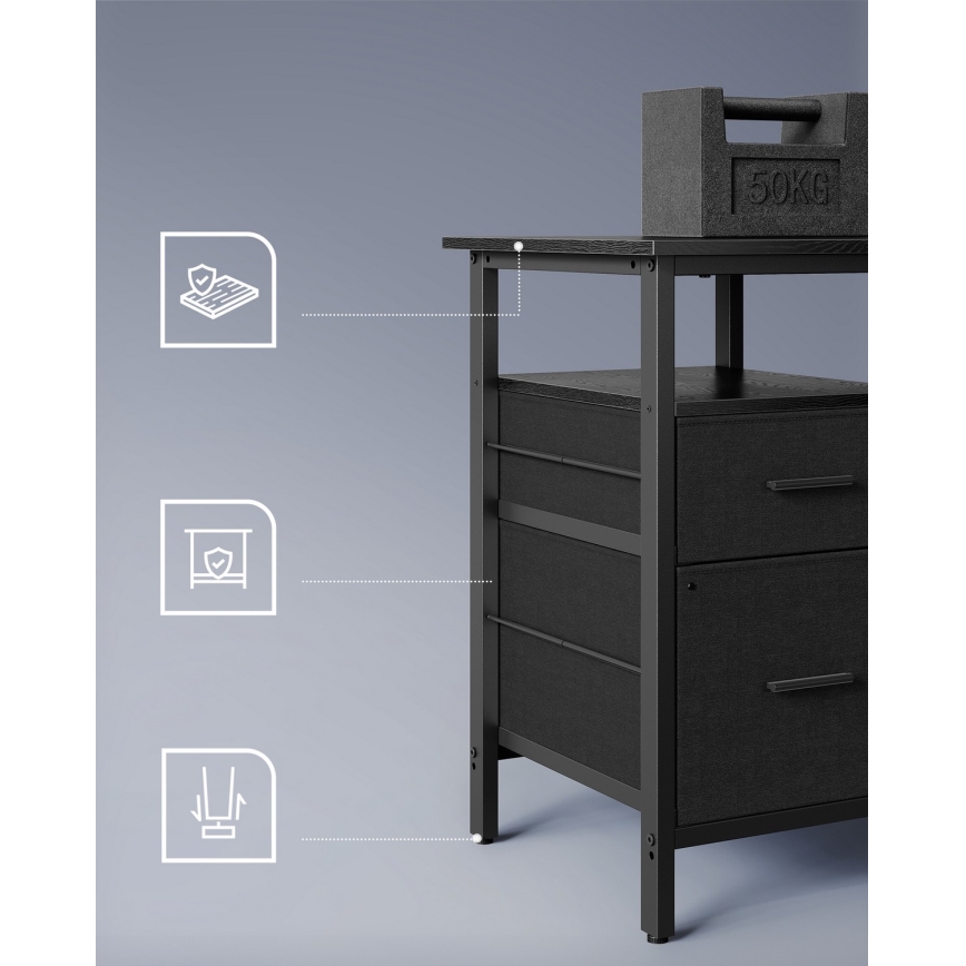 Pisaći stol s osvjetljenjem SOLEA-X smeđa/crna