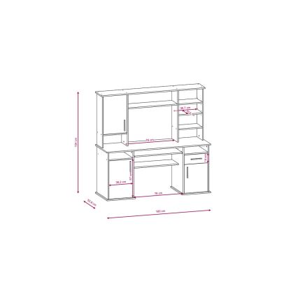 Pisaći stol s policom ELIAN hrast sonoma/bijela