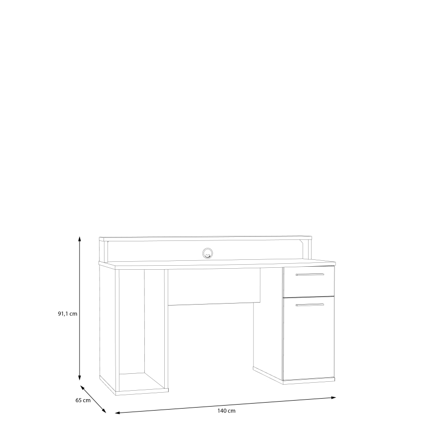 Pisaći stol s pozadinskim osvjetljenjem IVAR bijeli