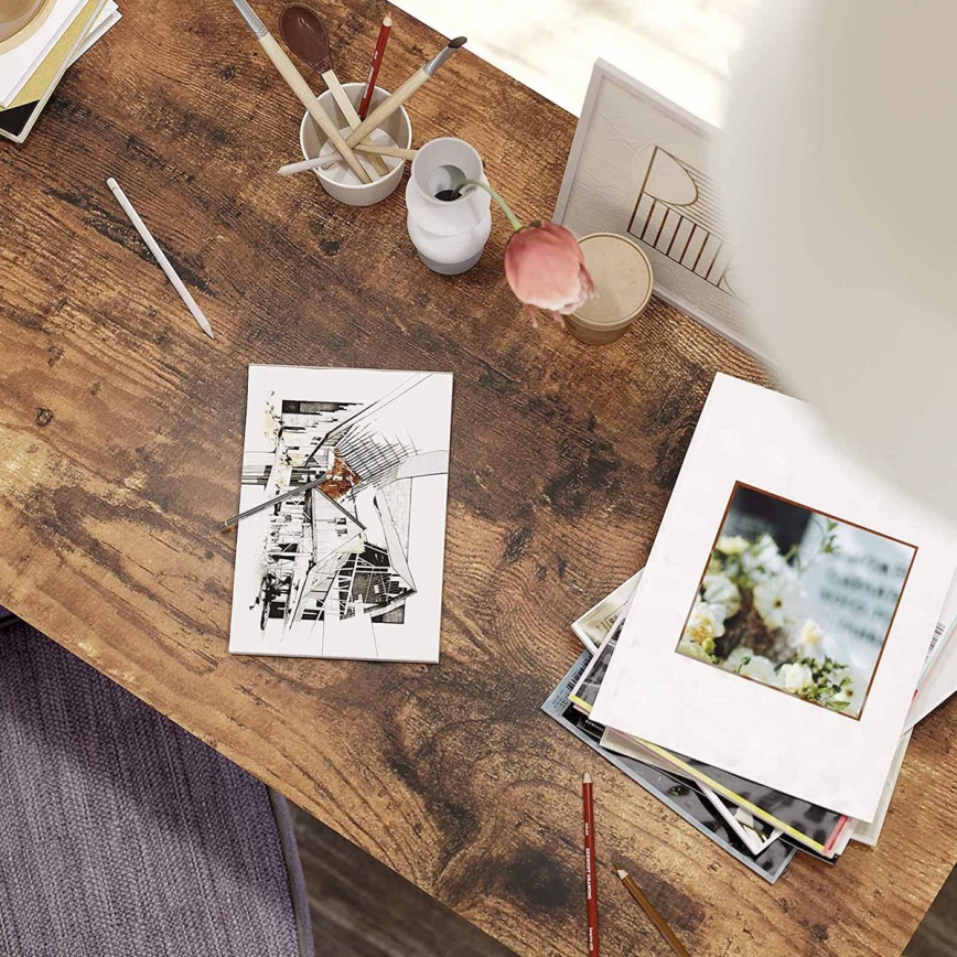 Pisaći stol SOLEA, smeđa/crna