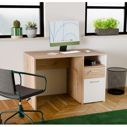 Pisaći stol URO, hrast artisan/bijela