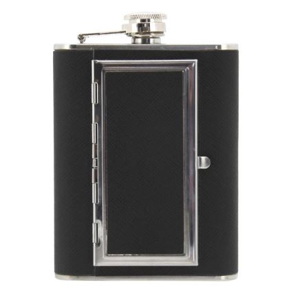Pljoska s futrolom za cigare 175 ml crna