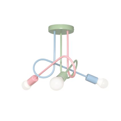 Plafonska svjetiljka OXFORD 3xE27/15W/230V zelena/ružičasta/plava