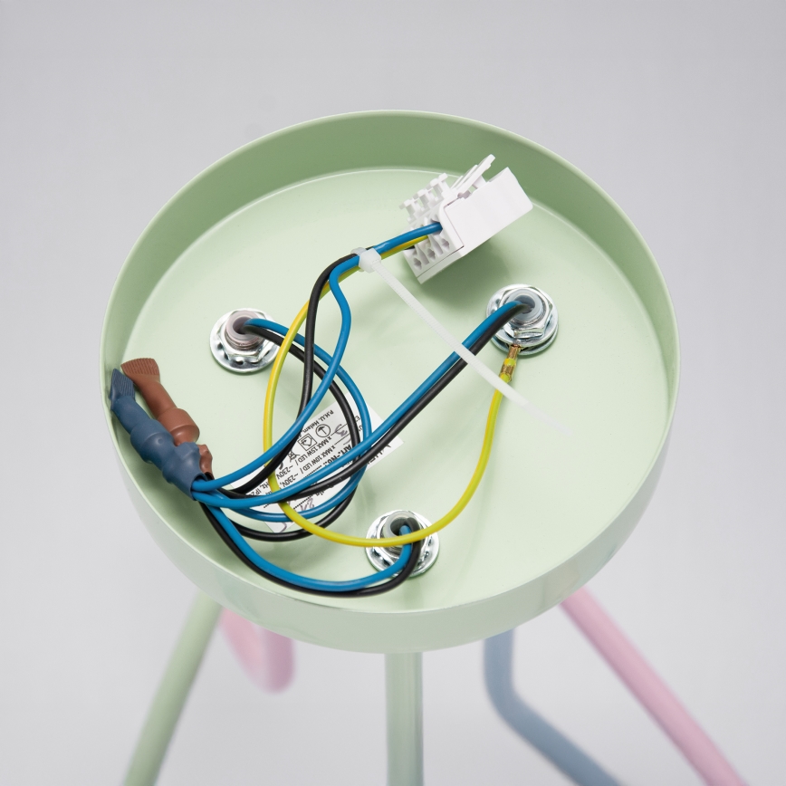 Plafonska svjetiljka OXFORD 3xE27/15W/230V zelena/ružičasta/plava