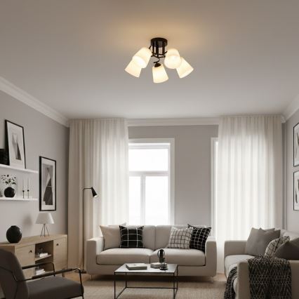 Plafonska svjetiljka PAFOS 5xE27/15W/230V crna