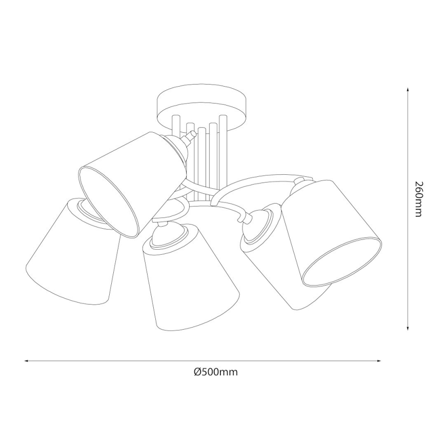 Plafonska svjetiljka PAFOS 5xE27/15W/230V crna