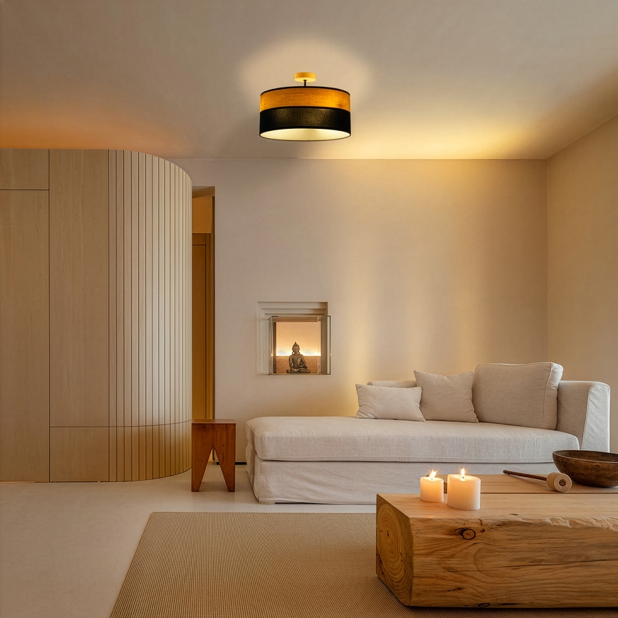 Plafonski luster ALBA 3xE27/15W/230V promjer 40 cm crna/smeđa