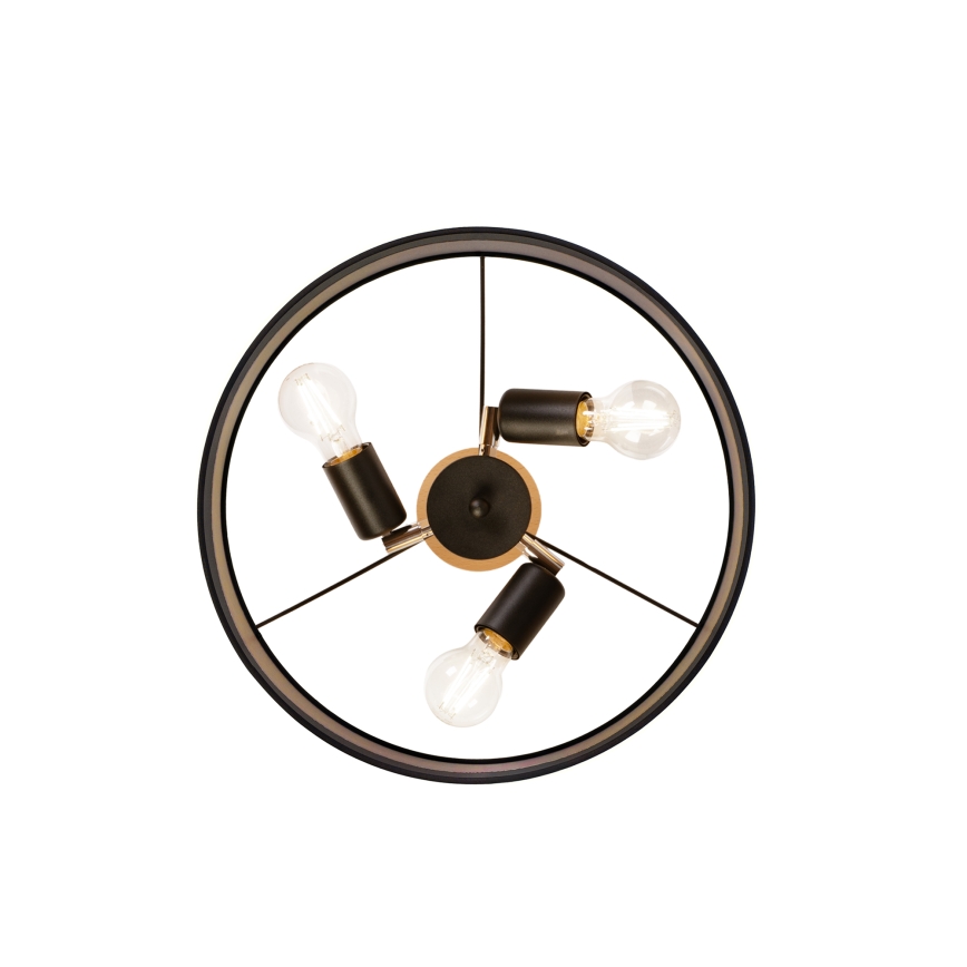 Plafonski luster ALBA 3xE27/15W/230V promjer 40 cm crna/smeđa