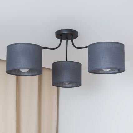 Plafonski luster ALBA 3xE27/15W/230V sivi