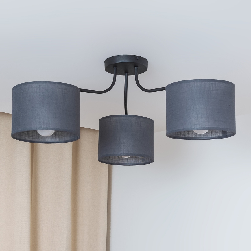 Plafonski luster ALBA 3xE27/15W/230V sivi