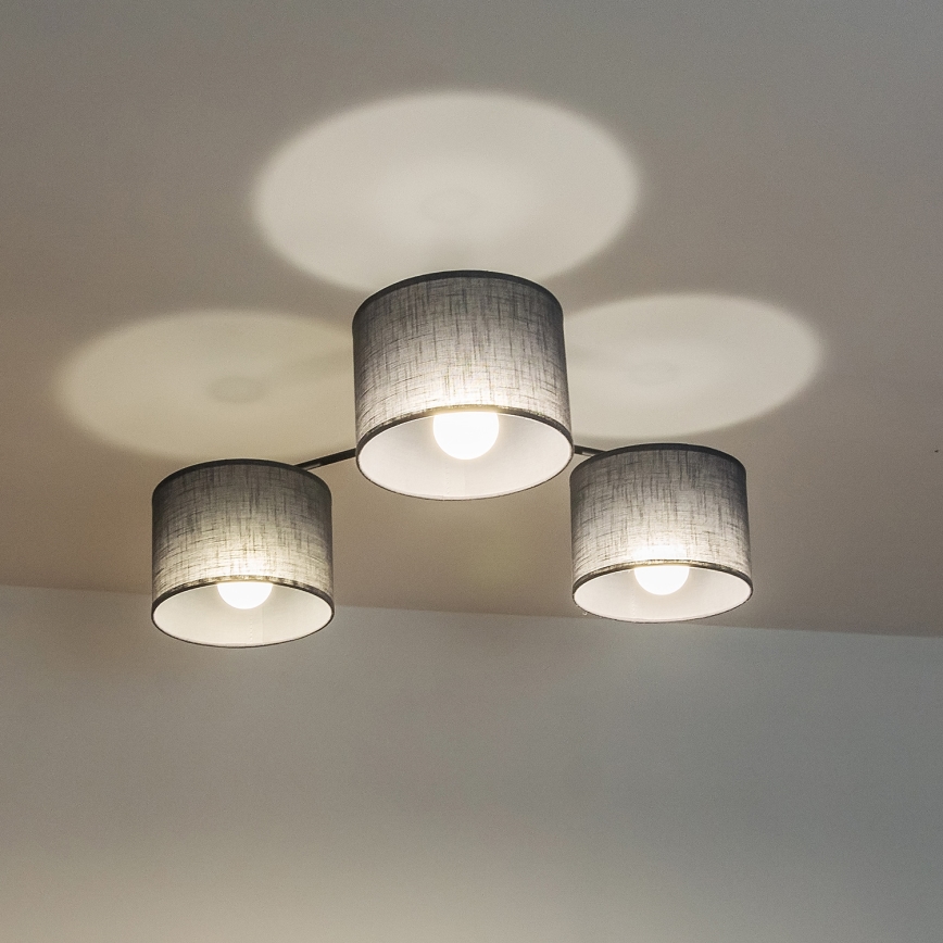 Plafonski luster ALBA 3xE27/15W/230V sivi