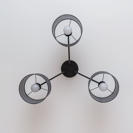 Plafonski luster ALBA 3xE27/15W/230V sivi