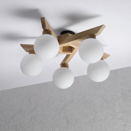 Plafonski luster ANTONIO 5xG9/5W/230V hrast/bijela