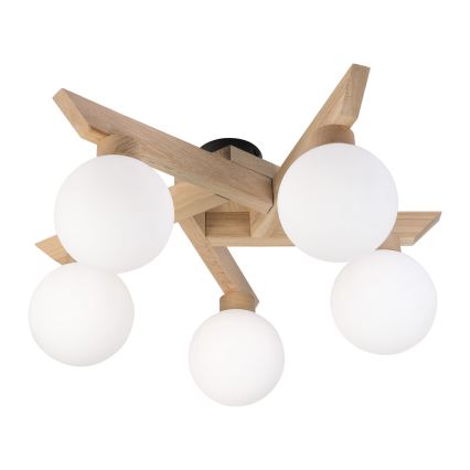 Plafonski luster ANTONIO 5xG9/5W/230V hrast/bijela