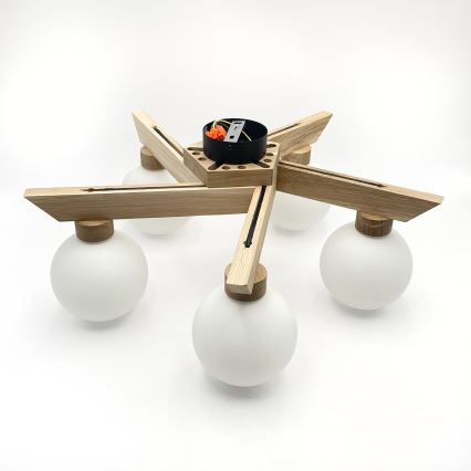 Plafonski luster ANTONIO 5xG9/5W/230V hrast/bijela