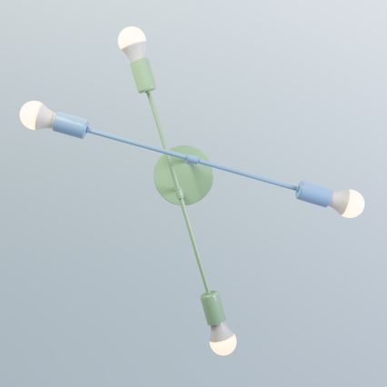 Plafonski luster CAMBRIDGE 4xE27/15W/230V zelena/plava