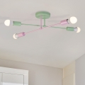 Plafonski luster CAMBRIDGE 4xE27/15W/230V zelena/ružičasta