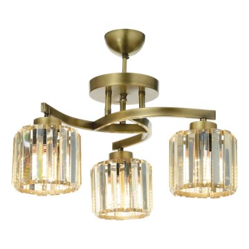Plafonski luster CRYSTALLINE 3xE27/40W/230V brončane boje