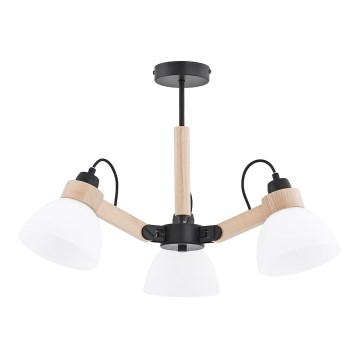 Plafonski luster DANTONA 3xE27/15W/230V crni/bež