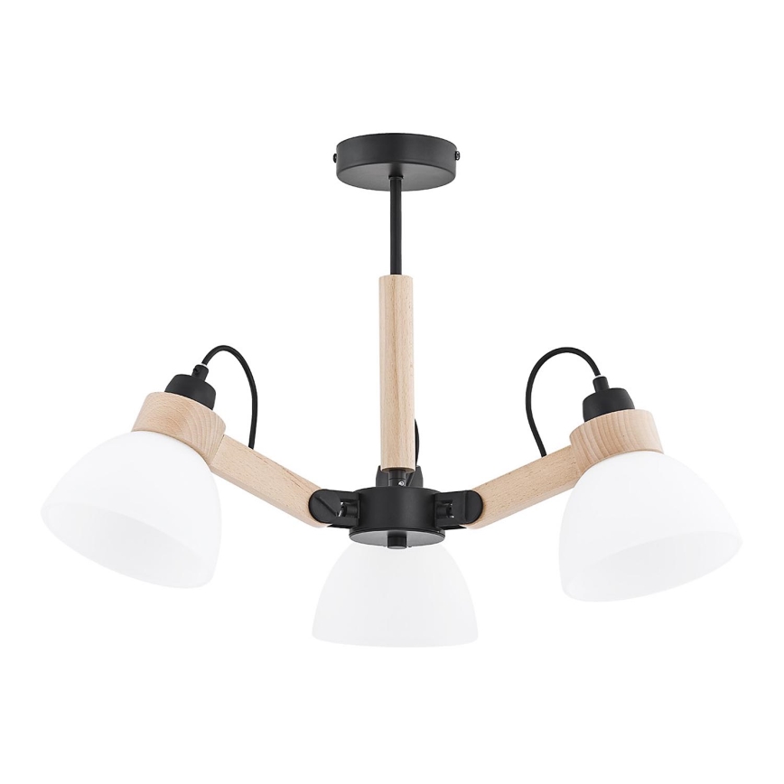 Plafonski luster DANTONA 3xE27/15W/230V crni/bež