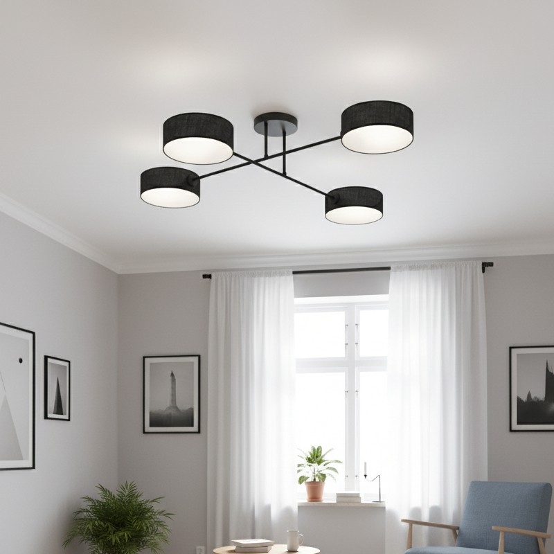 Plafonski luster MAGA 4xE14/10W/230V crna