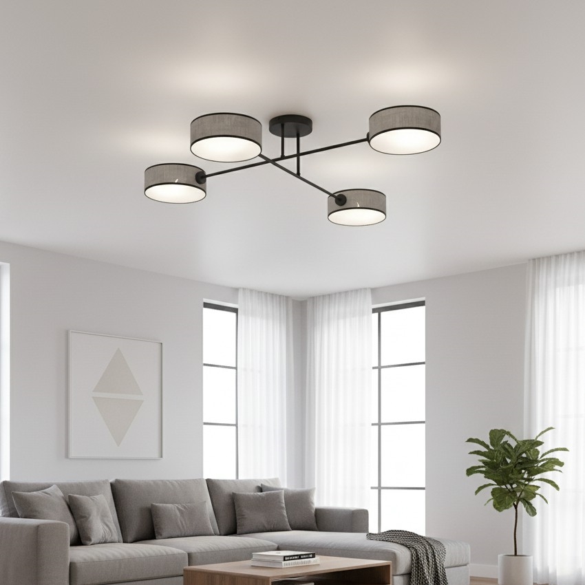 Plafonski luster MAGA 4xE14/10W/230V sivi