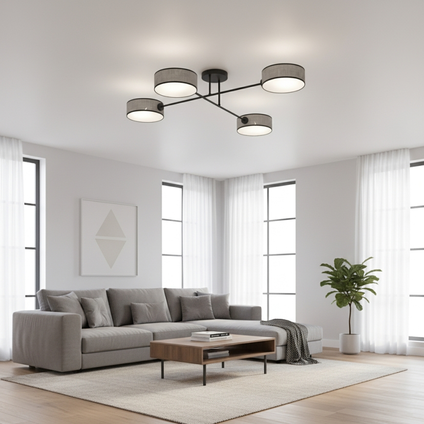 Plafonski luster MAGA 4xE14/10W/230V sivi