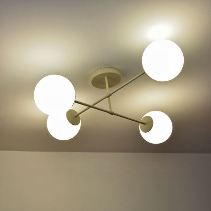 Plafonski luster MOON 4xE27/15W/230V krem