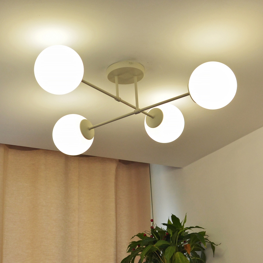 Plafonski luster MOON 4xE27/15W/230V krem