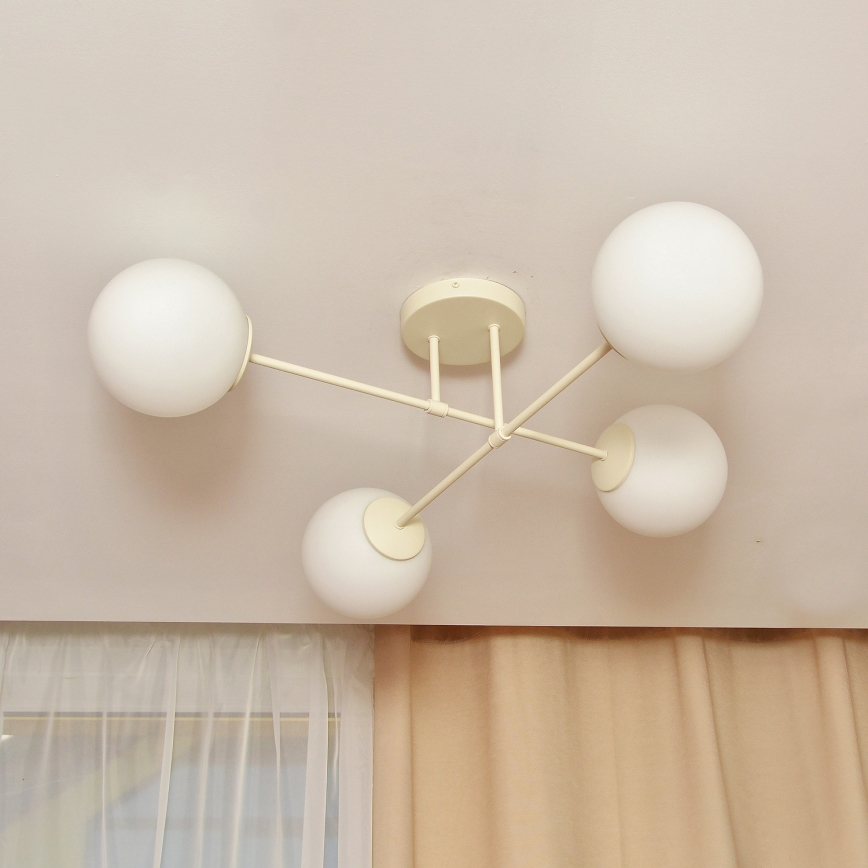 Plafonski luster MOON 4xE27/15W/230V krem