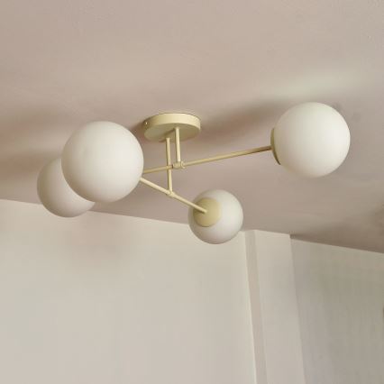 Plafonski luster MOON 4xE27/15W/230V krem