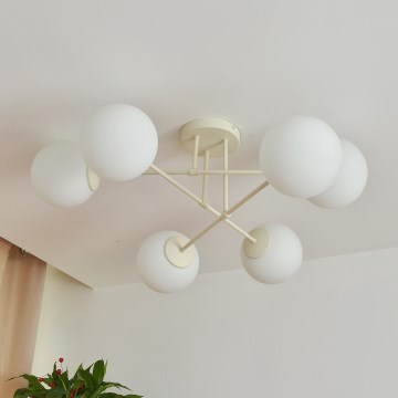 Plafonski luster MOON 6xE27/15W/230V krem