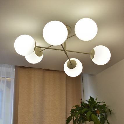 Plafonski luster MOON 6xE27/15W/230V krem