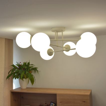 Plafonski luster MOON 6xE27/15W/230V krem