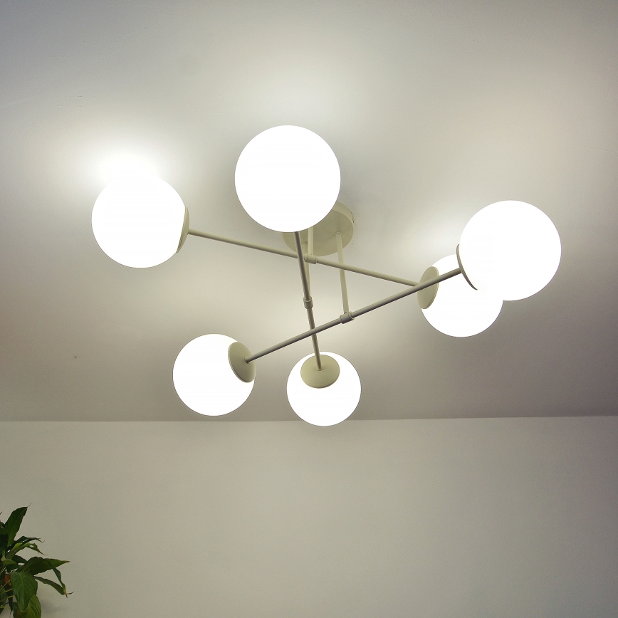 Plafonski luster MOON 6xE27/15W/230V krem