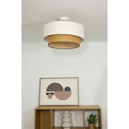 Plafonski luster NATIA 1xE27/60W/230V, Ø 45 cm, u bijeloj/smeđoj boji