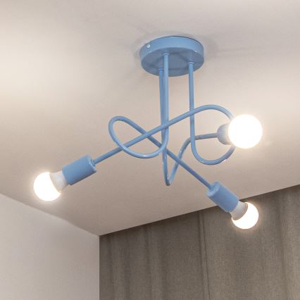 Plafonski luster OXFORD 3xE27/15W/230V plavi