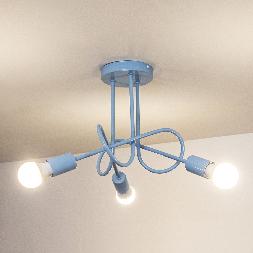 Plafonski luster OXFORD 3xE27/15W/230V plavi