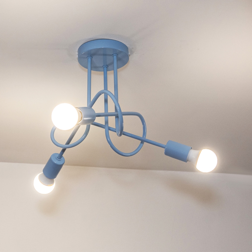 Plafonski luster OXFORD 3xE27/15W/230V plavi