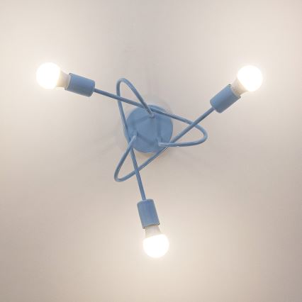 Plafonski luster OXFORD 3xE27/15W/230V plavi