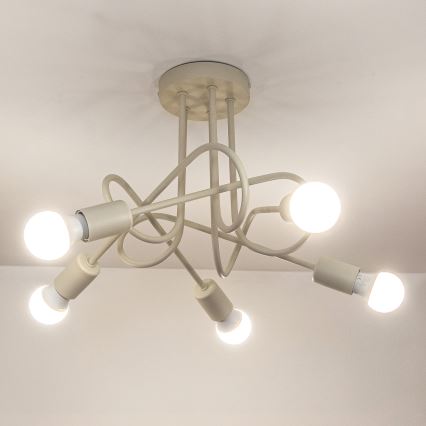 Plafonski luster OXFORD 5xE27/15W/230V krem boje