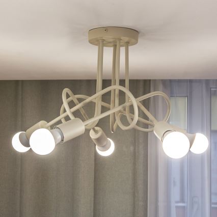 Plafonski luster OXFORD 5xE27/15W/230V krem boje