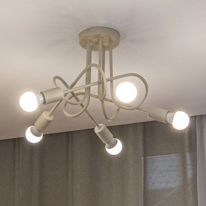 Plafonski luster OXFORD 5xE27/15W/230V krem boje